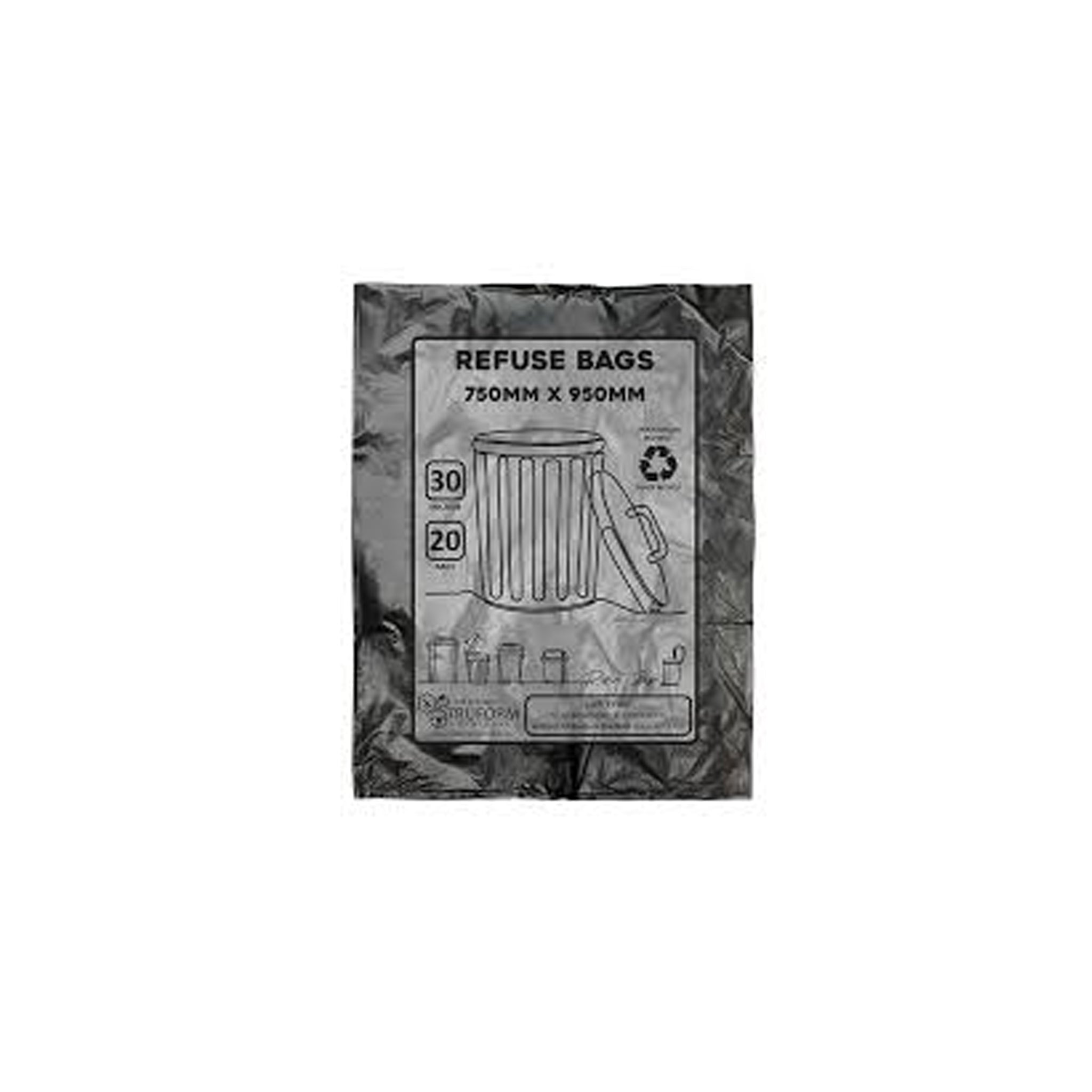 REFUSE BAGS CLEAR 75x95 30 MIC