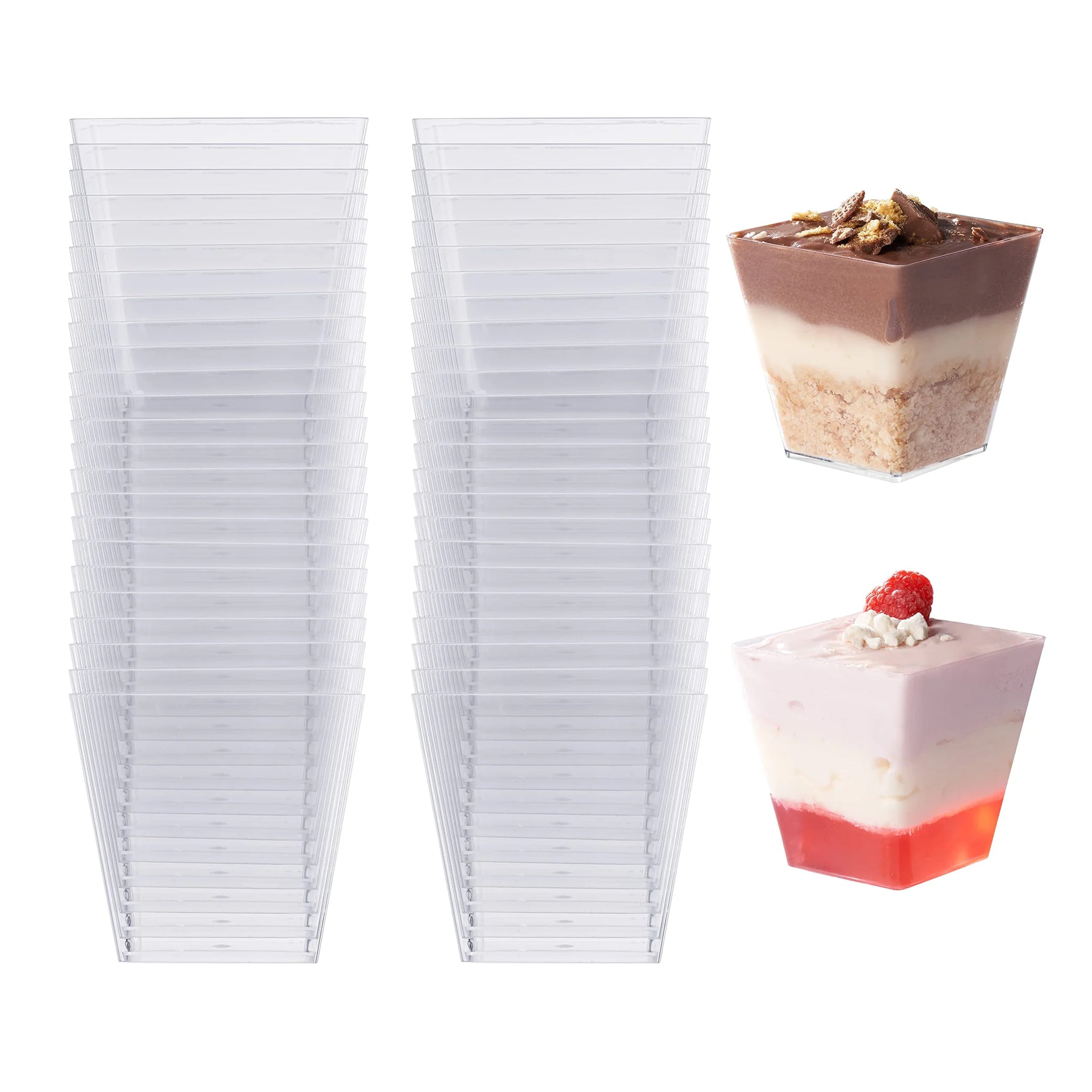 DESSERT CUP, Square Plastic [PK25] 500/box[20x25]