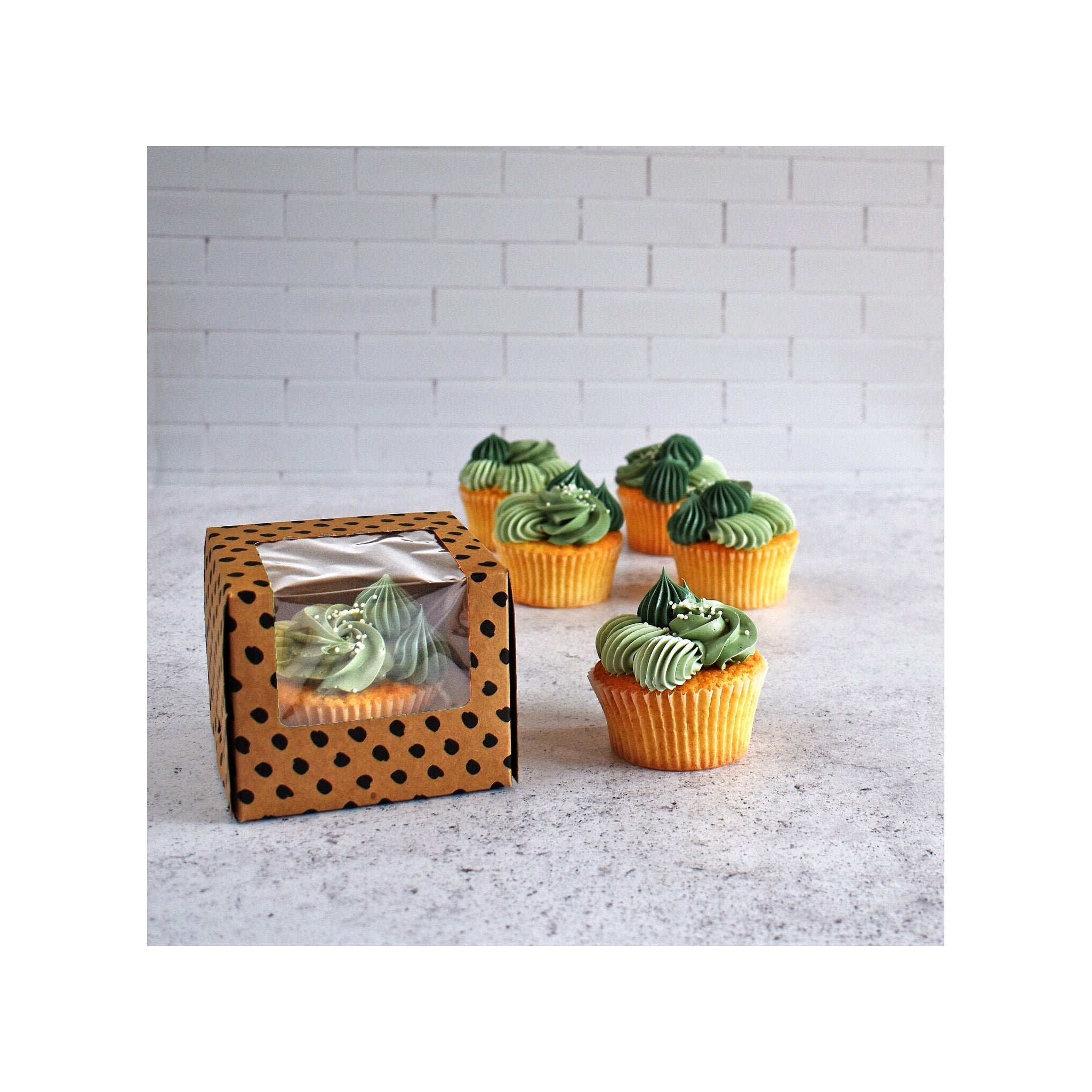Window Muffin/Cup cake SINGLE Black Dot [MUFPD1]