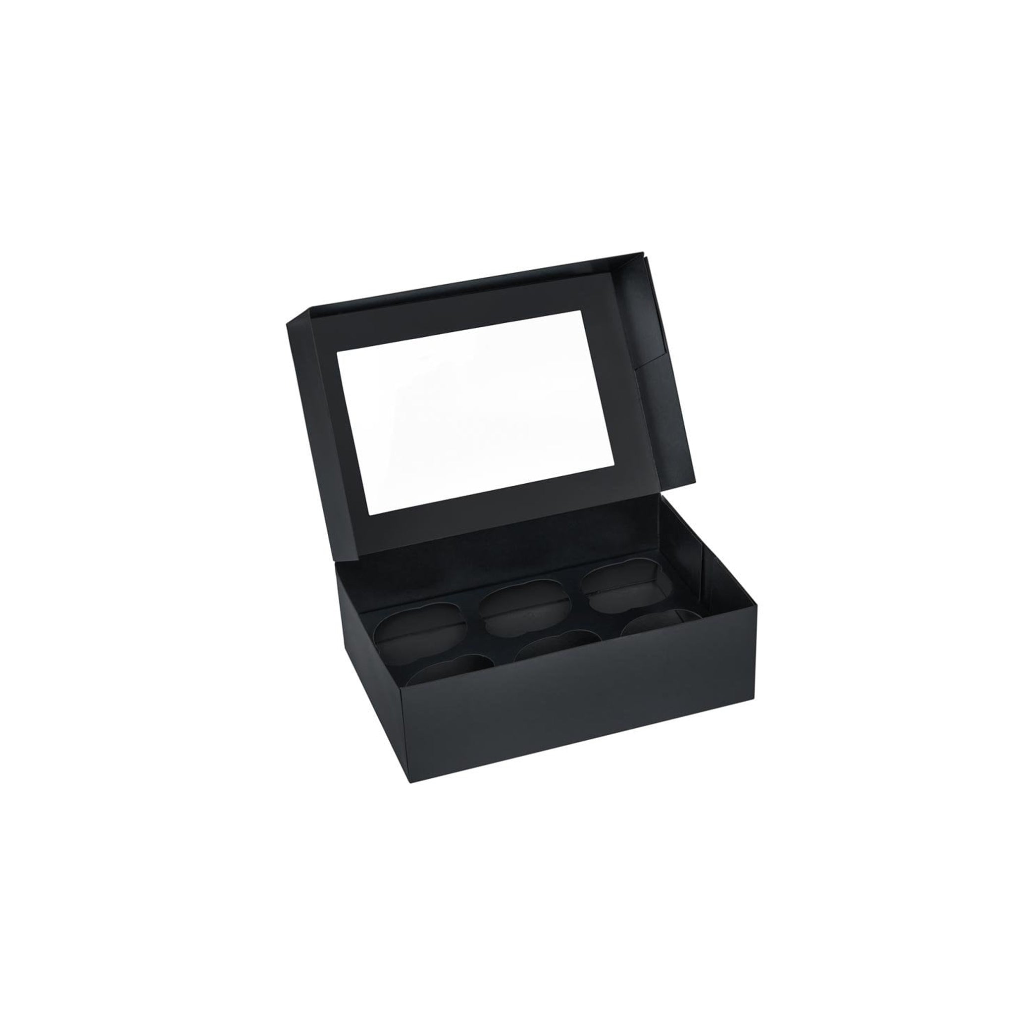 Window Muffin/Cup 6 Cake BLACK STRIPE Box[MUF6B]