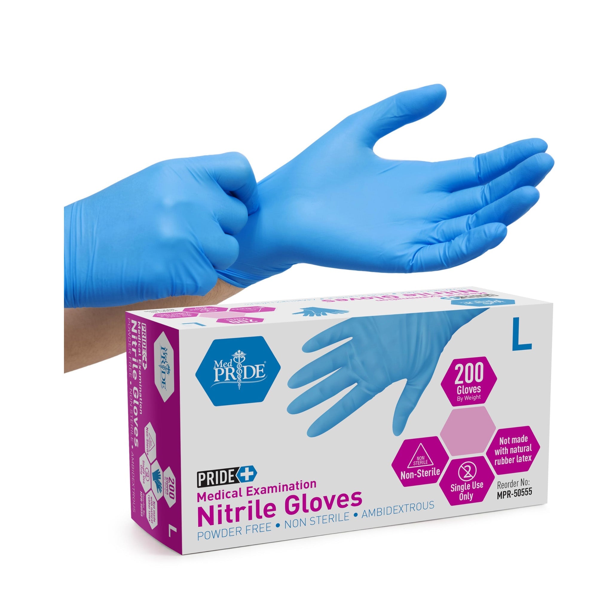 GLOVES  Nitrile Blue POWDER FREE [Large]